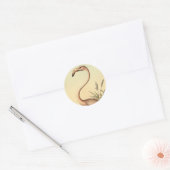  roze illustratie van Flamingo Ronde Sticker (Envelop)