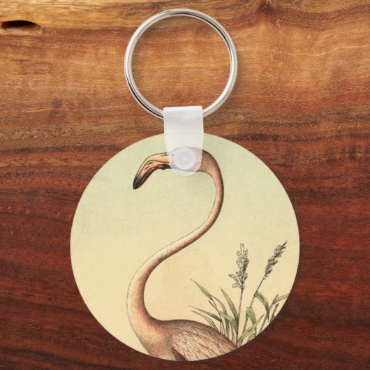  roze illustratie van Flamingo Sleutelhanger (Voorkant)