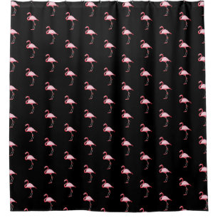 Roze illustratie van Flamingo Tropical Pattern Bla Douchegordijn