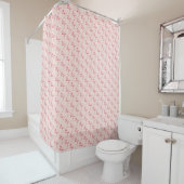 Roze illustratie van Flamingo Tropical Pattern Pas Douchegordijn (In situ)