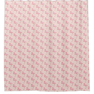 Roze illustratie van Flamingo Tropical Pattern Pas Douchegordijn