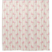 Roze illustratie van Flamingo Tropical Pattern Str Douchegordijn (Voorkant)