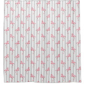 Roze illustratie van Flamingo Tropical Pattern Str Douchegordijn (Voorkant)