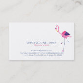 Roze illustratie van Flamingo Visitekaartje (Achterkant)