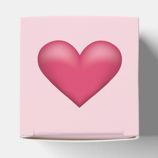 Roze illustratie van het hart op lichtroze kleur bedankdoosjes (Bovenkant)