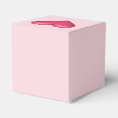Roze illustratie van het hart op lichtroze kleur bedankdoosjes (Achterkant)