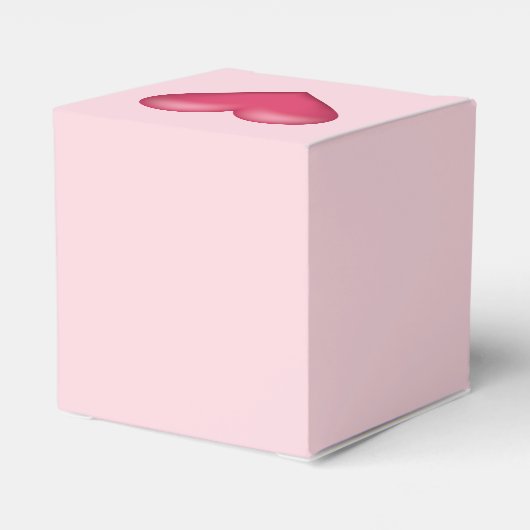 Roze illustratie van het hart op lichtroze kleur bedankdoosjes (Achterkant)