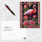  roze illustratie van het Roos van Flamingo Briefkaart