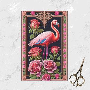 roze illustratie van het Roos van Flamingo Tissuepapier