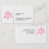 Roze illustratieve bloemen visitekaartje (Voorkant / Achterkant)