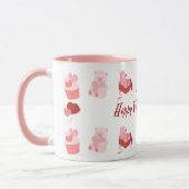 Roze illustratieve Happy Valentijn's Day Classic Mok (Links)