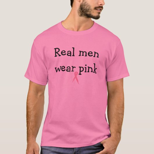 roze_img, Echte mannen draag roze T-shirt (Voorkant)