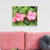 Roze Impatiens Bloemen Canvasprint Canvas Afdruk (Insitu (Woonkamer))