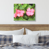 Roze Impatiens Bloemen Canvasprint Canvas Afdruk (Insitu (Slaapkamer))