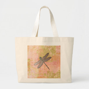 Roze Impressies Libel Grote Tote Bag