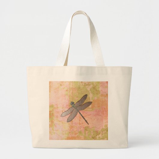 Roze Impressies Libel Grote Tote Bag (Voorkant)