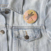 Roze impressies Libel Ronde Button 5,7 Cm (In situ)
