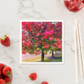 Roze impressionistische herfstbladeren servetten (Insitu)