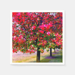 Roze impressionistische herfstbladeren servetten