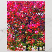 Roze impressionistische herfstbomen