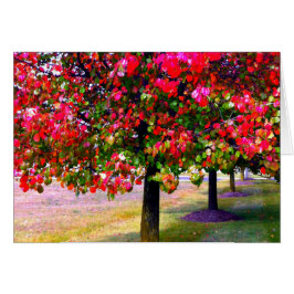 Roze impressionistische herfstbomen