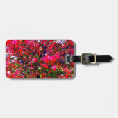 Roze impressionistische herfstbomen bagagelabel (Voorkant horizontaal)