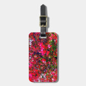 Roze impressionistische herfstbomen bagagelabel (Voorkant verticaal)