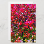 Roze impressionistische herfstbomen briefpapier (Voorkant / Achterkant)