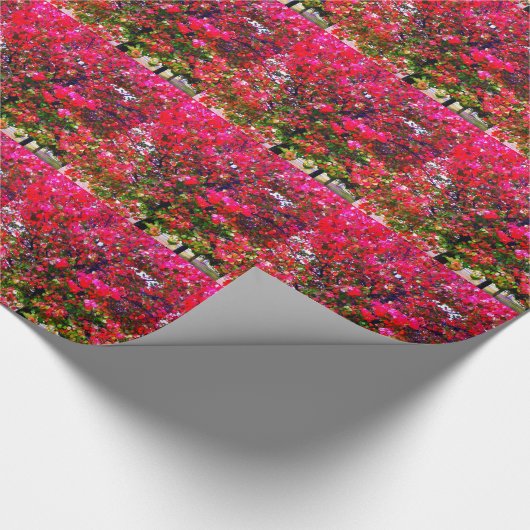 Roze impressionistische herfstbomen cadeaupapier (Hoek)