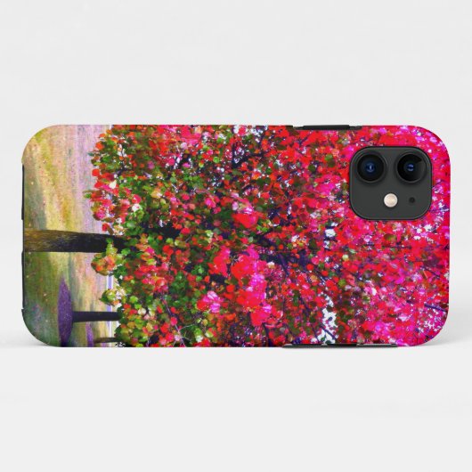Roze impressionistische herfstbomen Case-Mate iPhone case (Achterkant (horizontaal))