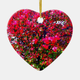 Roze impressionistische herfstbomen keramisch ornament