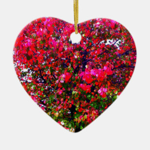 Roze impressionistische herfstbomen keramisch ornament