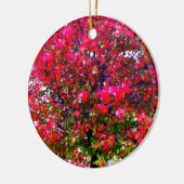 Roze impressionistische herfstbomen keramisch ornament (Links)