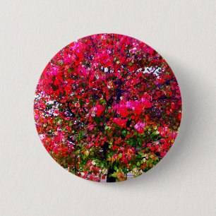 Roze impressionistische herfstbomen ronde button 5,7 cm