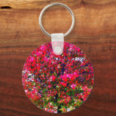 Roze impressionistische herfstbomen sleutelhanger (Voorkant)