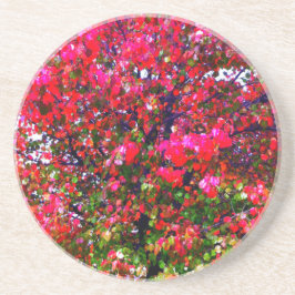 Roze impressionistische herfstbomen zandsteen onderzetter