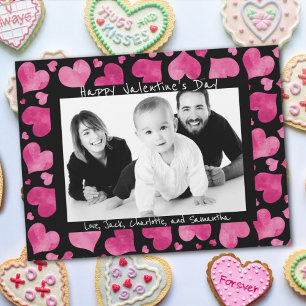 Roze in Black Hearts Valentijnsdag Foto Magnet