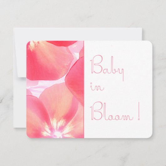 Roze in Bloom Baby shower Kaart (Voorkant)