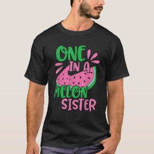 Roze in een meloenszuster Watermeloen T-shirt