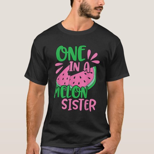 Roze in een meloenszuster Watermeloen T-shirt (Voorkant)