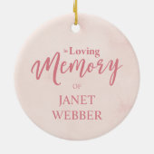 Roze in het liefdevol geheugen voor geliefde keramisch ornament (Achterkant)