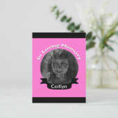 Roze in liefdevolle herinnering Foto Briefkaart (Staand voorkant)