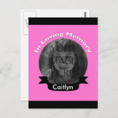 Roze in liefdevolle herinnering Foto Briefkaart (Voorkant / Achterkant)