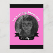 Roze in liefdevolle herinnering Foto Briefkaart (Voorkant)