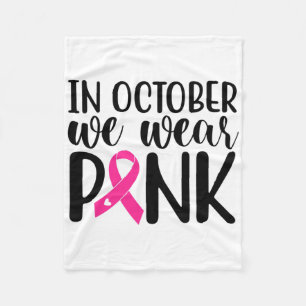 Roze in oktober Draag we roze borstkanker. Fleece Deken