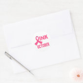 Roze in oktober ronde sticker (Envelop)