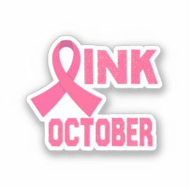 Roze in oktober sticker