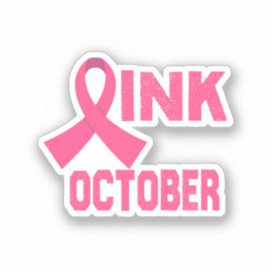 Roze in oktober sticker
