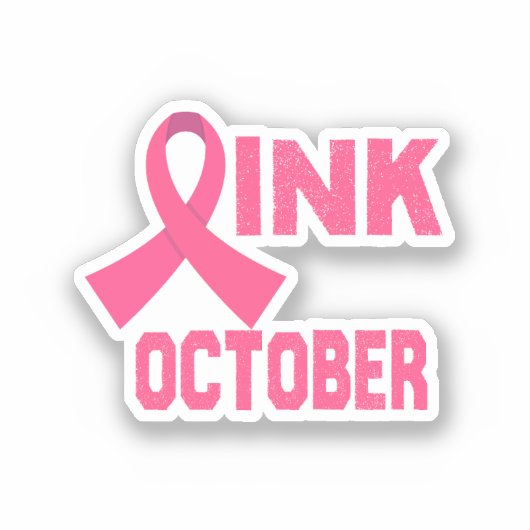 Roze in oktober sticker (Voorkant)