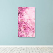 Roze in roze canvas afdruk (Insitu (Houten vloer))